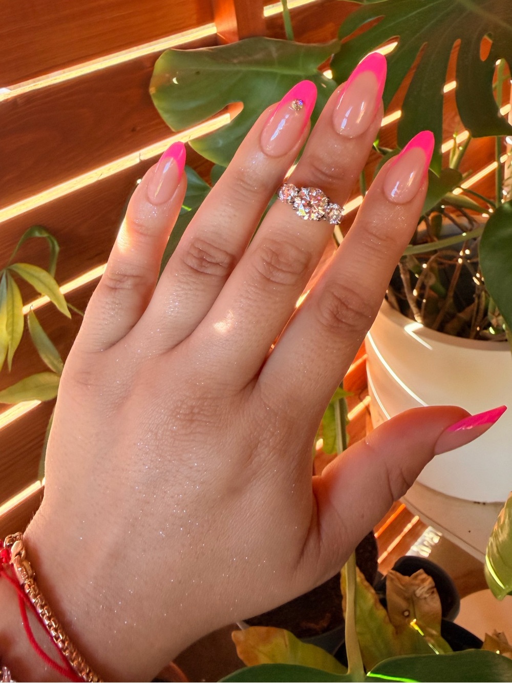 BOYA moissanite 18k gold plated .925 sterling silver three stone Ring